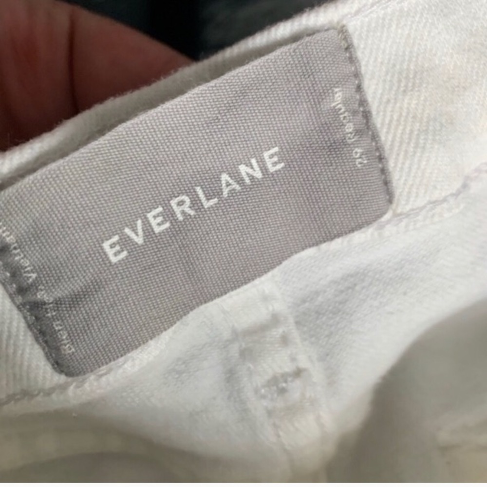 Everlane white denim skinny jeans